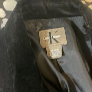 Black CK made in Italy Blazer with velvet trim on the collar